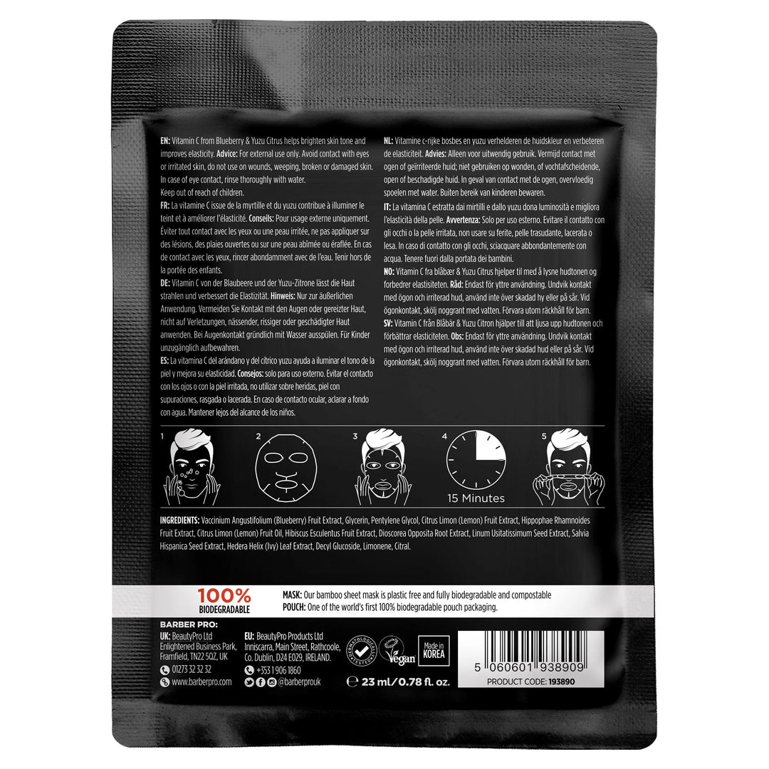 Barber Pro - Anti-Ageing Mask - 100% Biodegradable Mask and Packaging