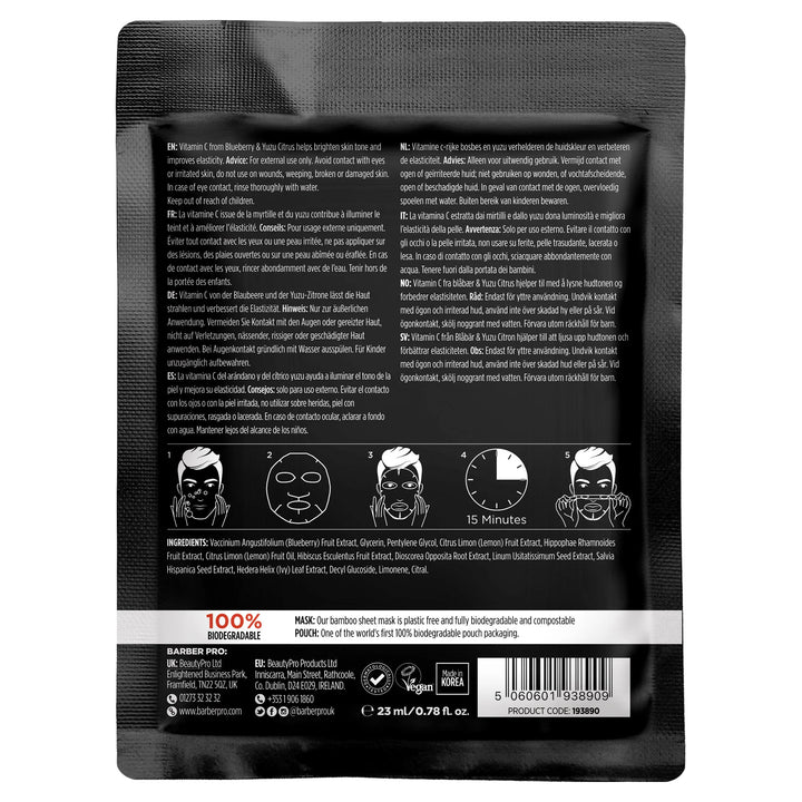 Barber Pro - Anti-Ageing Mask - 100% Biodegradable Mask and Packaging