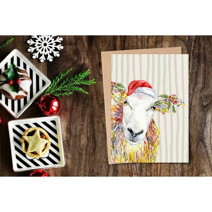 Jenn Winnett Eco Artist - Sheep Christmas Card
