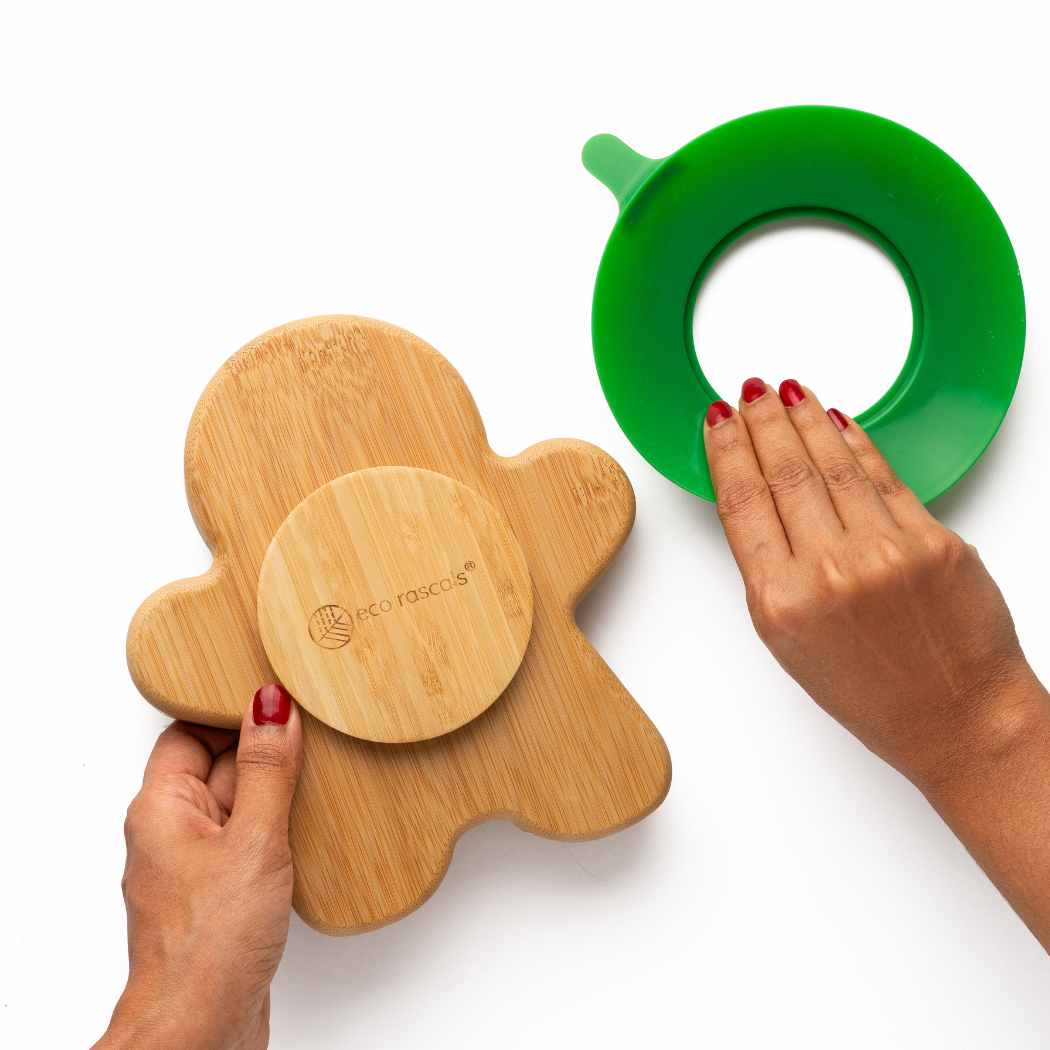 eco rascals - Gingerbread Man Bamboo Suction Plate