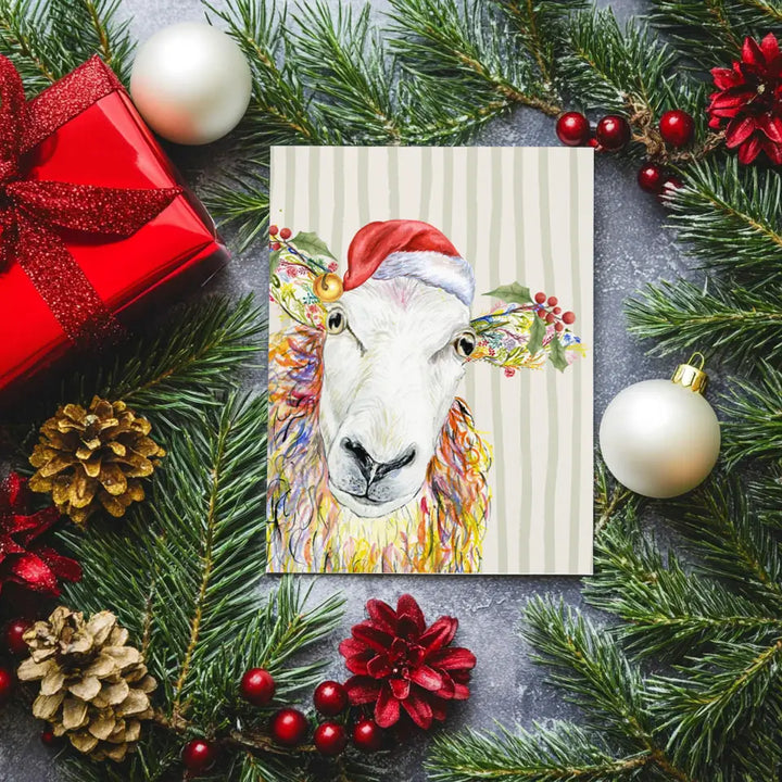 Jenn Winnett Eco Artist - Sheep Christmas Card