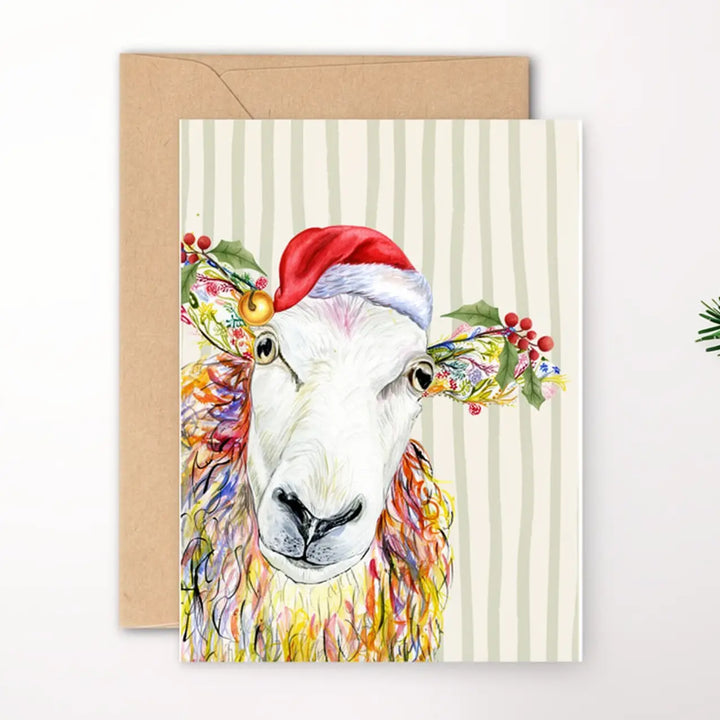 Jenn Winnett Eco Artist - Sheep Christmas Card