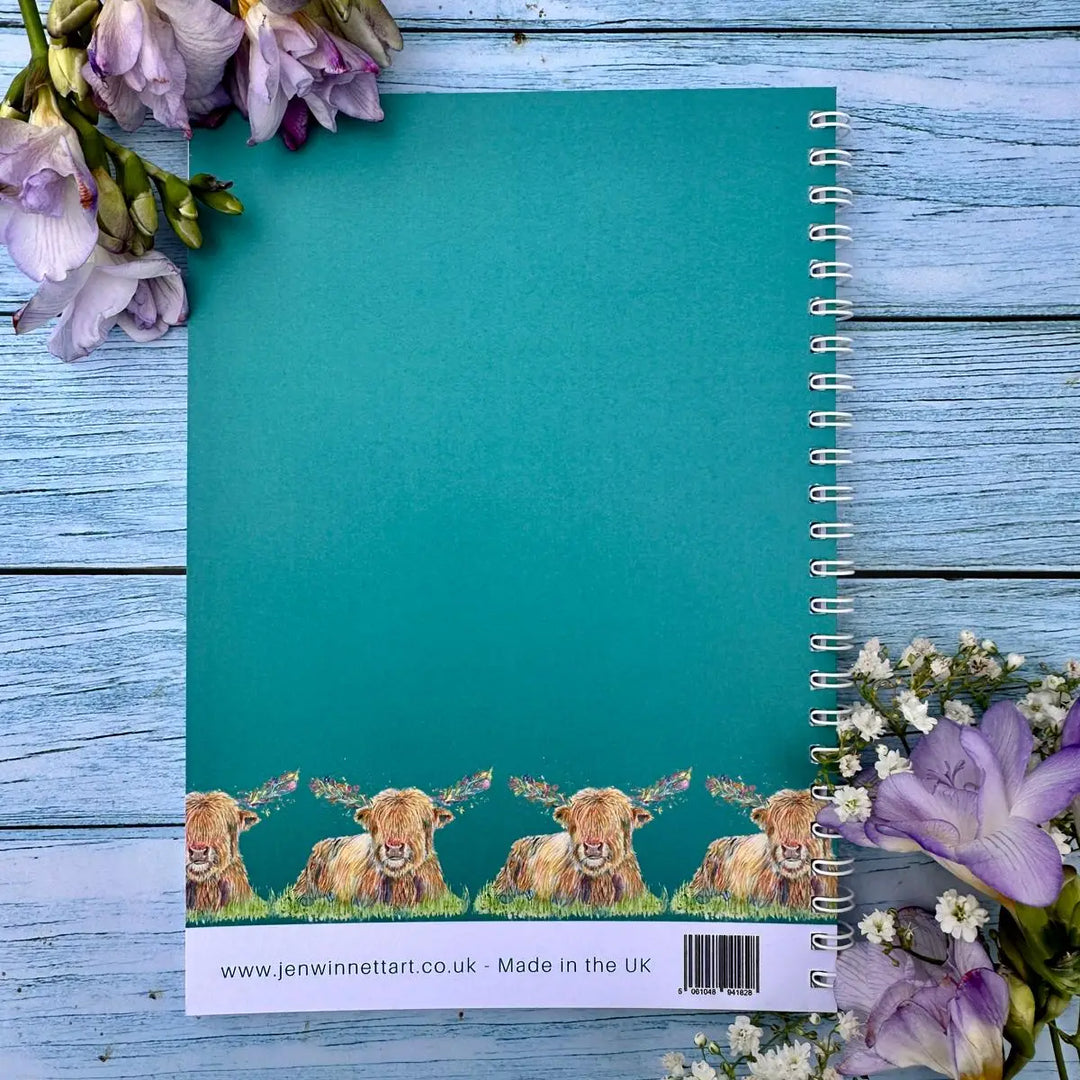 Jenn Winnett Eco Artist - Hagrid the Highland Cow Notebook