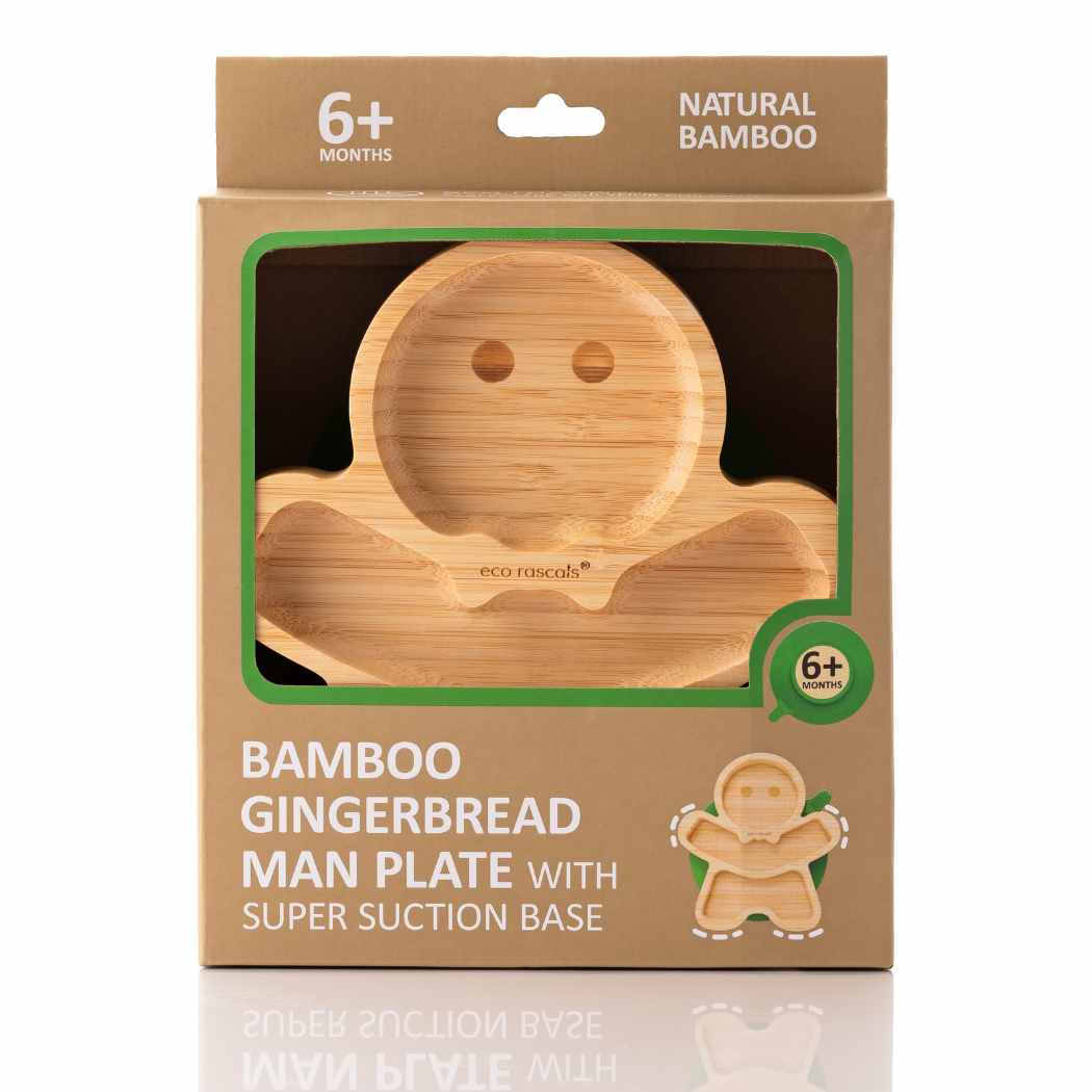 eco rascals - Gingerbread Man Bamboo Suction Plate