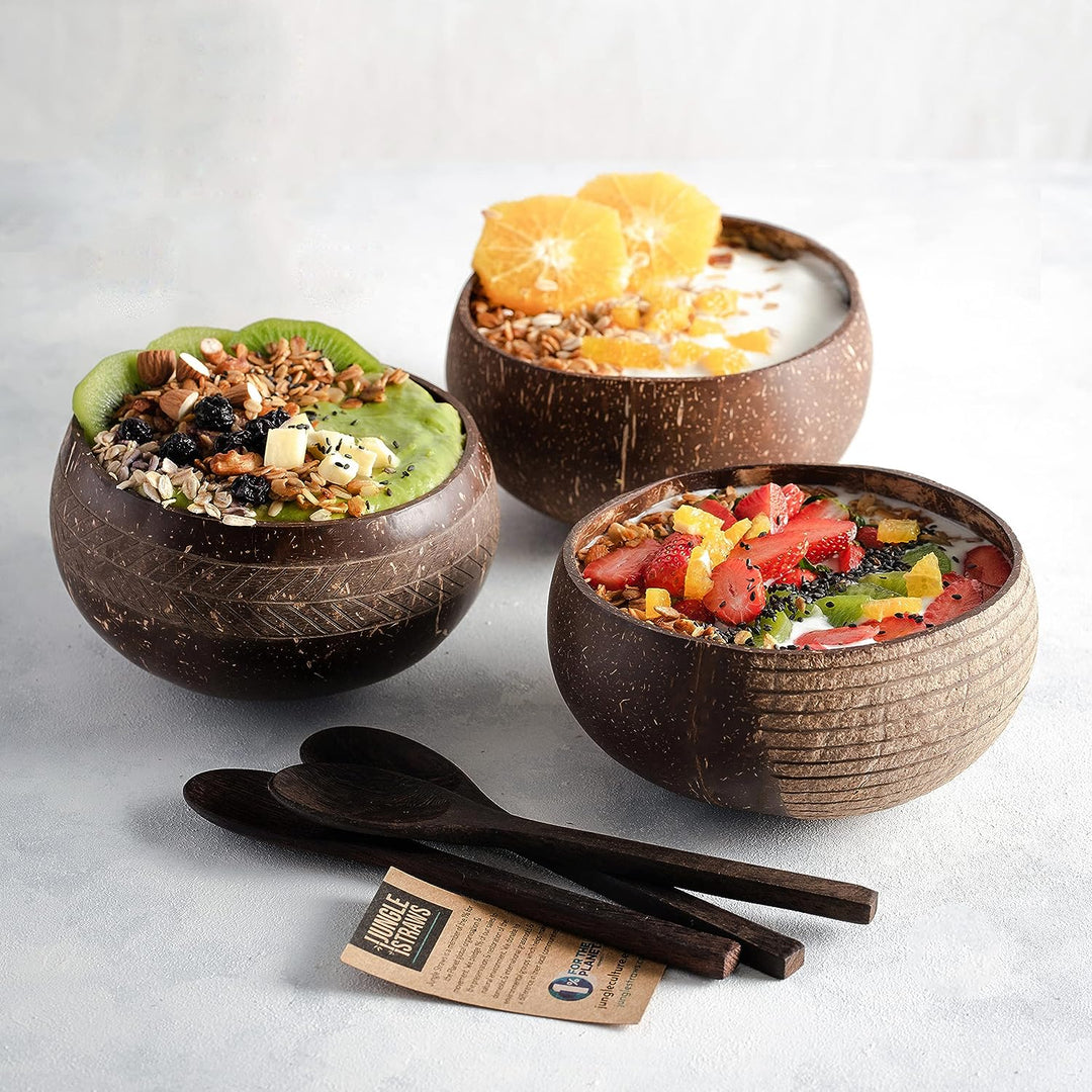 Jungle Culture - Natural Coconut Bowls Set of 2, Cosmos