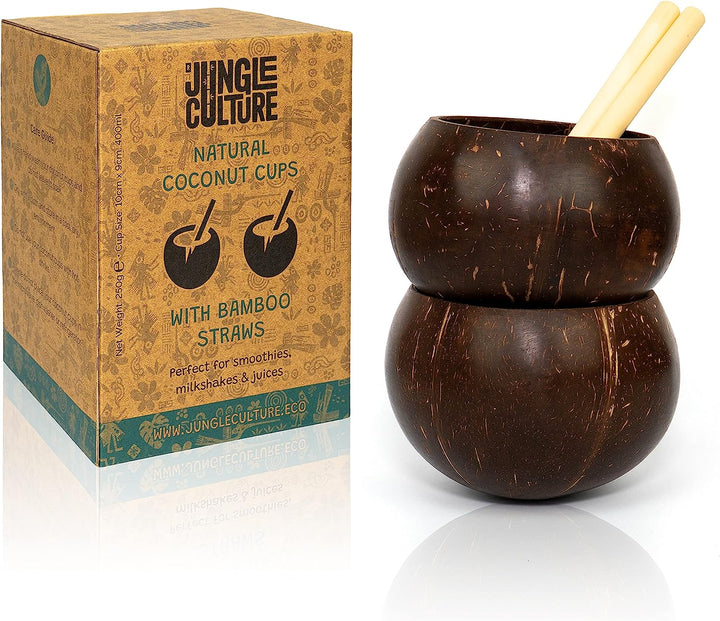 Jungle Culture -  Natural Coconut Shell Cup, Set of 2