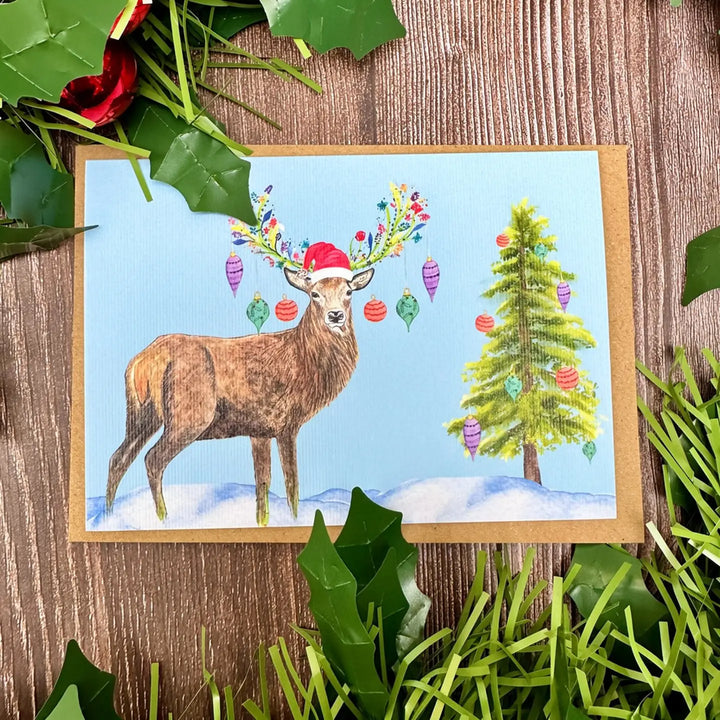 Jenn Winnett Eco Artist - Stag  Christmas Card