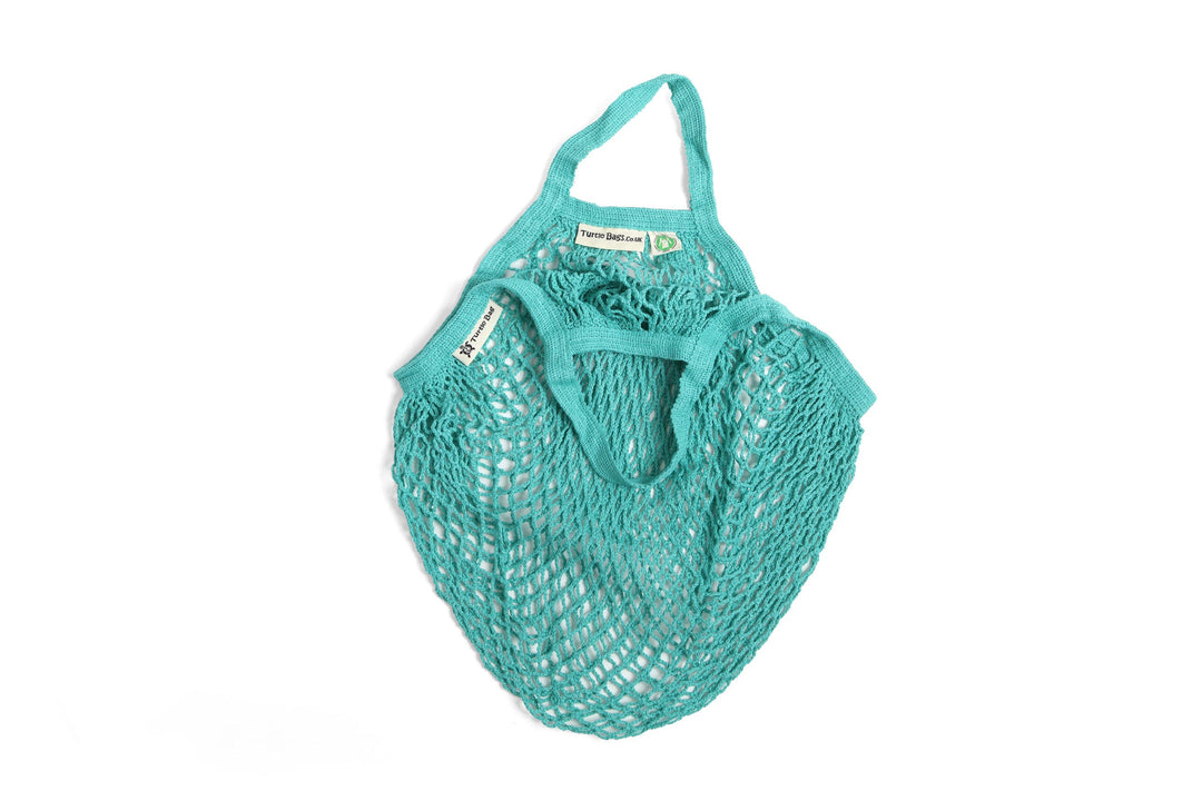 Turtle Bags - Organic Short Handled String Bag, Aqua