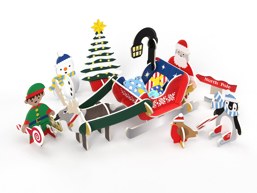 Santa's Midnight Sleigh Ride Playset - PlayPress