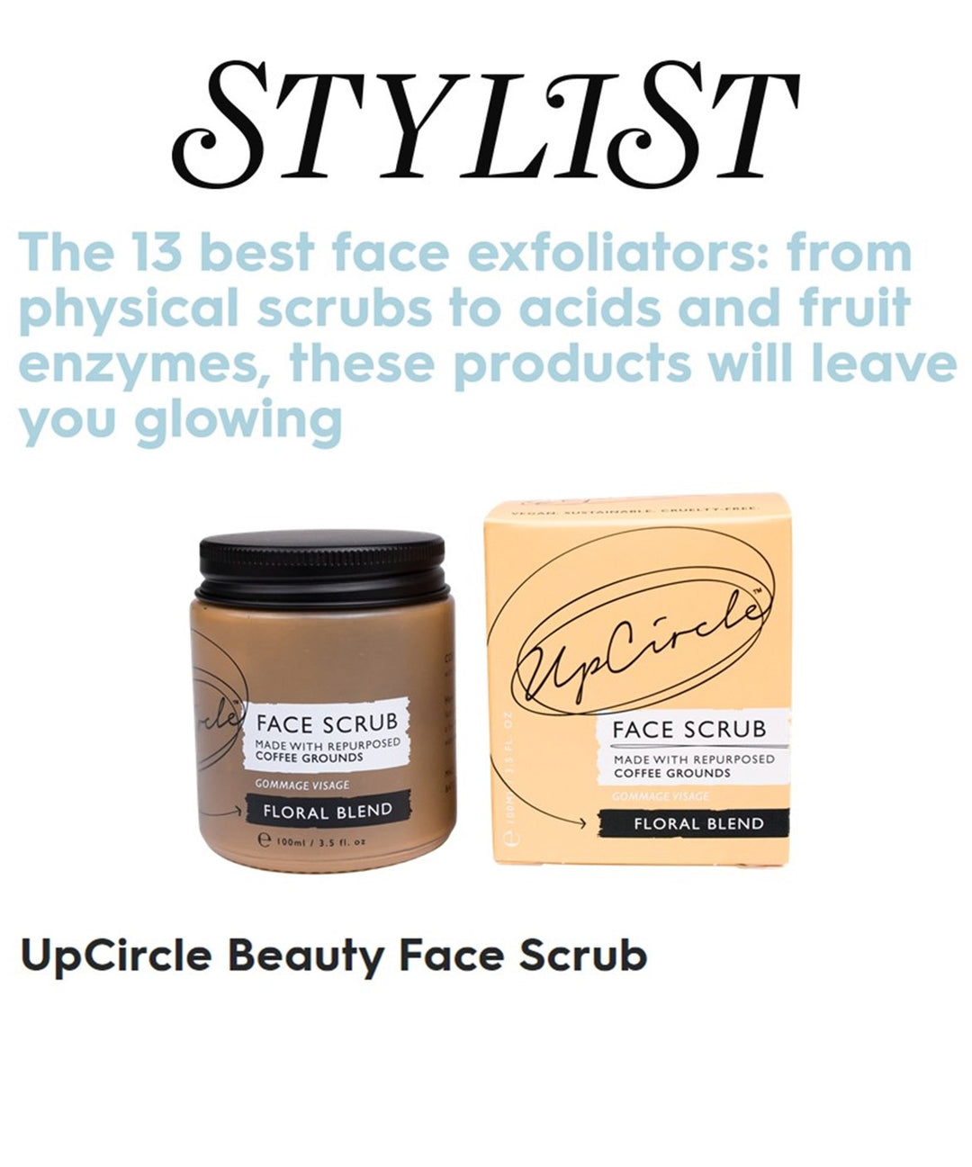 Upcircle - Coffee Face Scrub – Floral Blend for Sensitive Skin