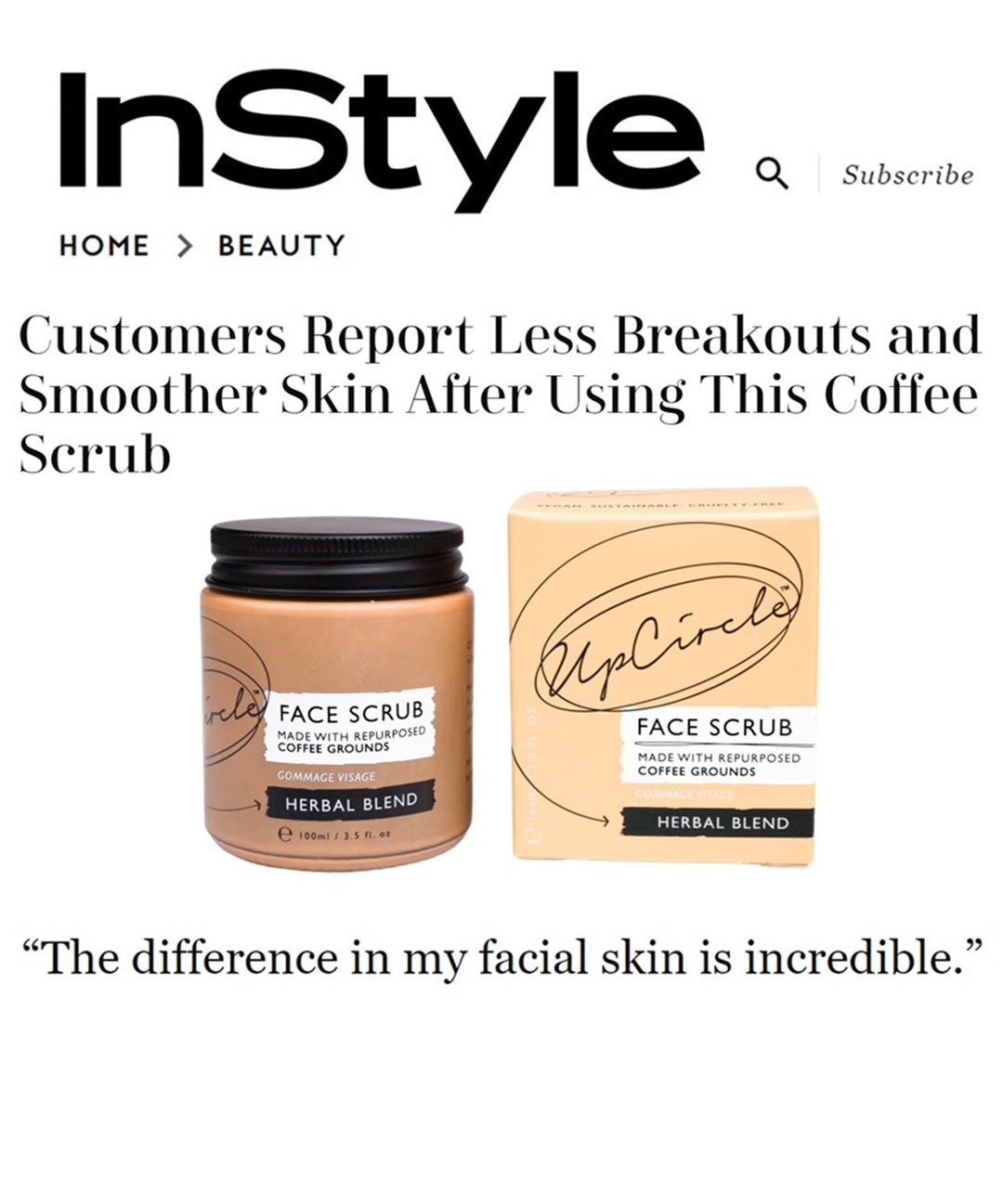 Upcircle - Coffee Face Scrub – Herbal Blend for Acne