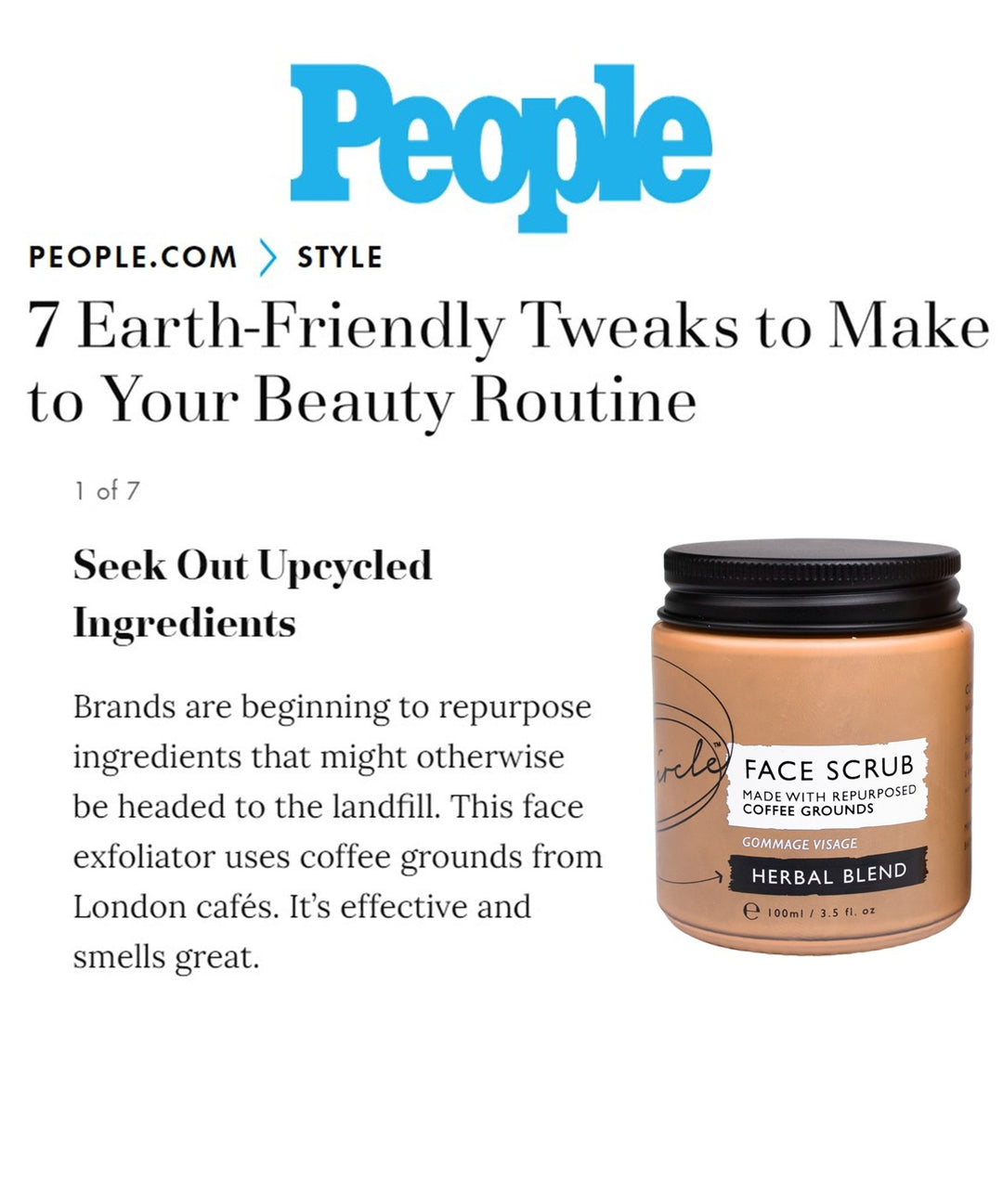 Upcircle - Coffee Face Scrub – Herbal Blend for Acne