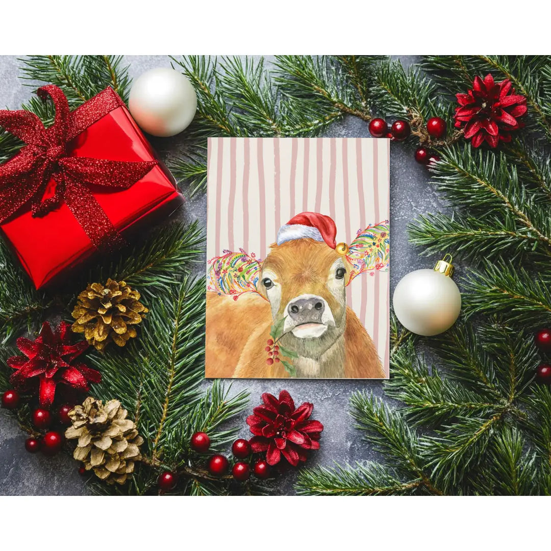 Jenn Winnett Eco Artist - Jersey Cow Christmas Card