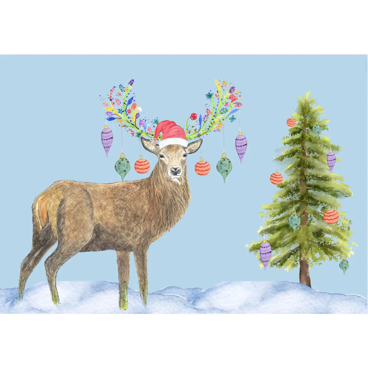 Jenn Winnett Eco Artist - Stag  Christmas Card