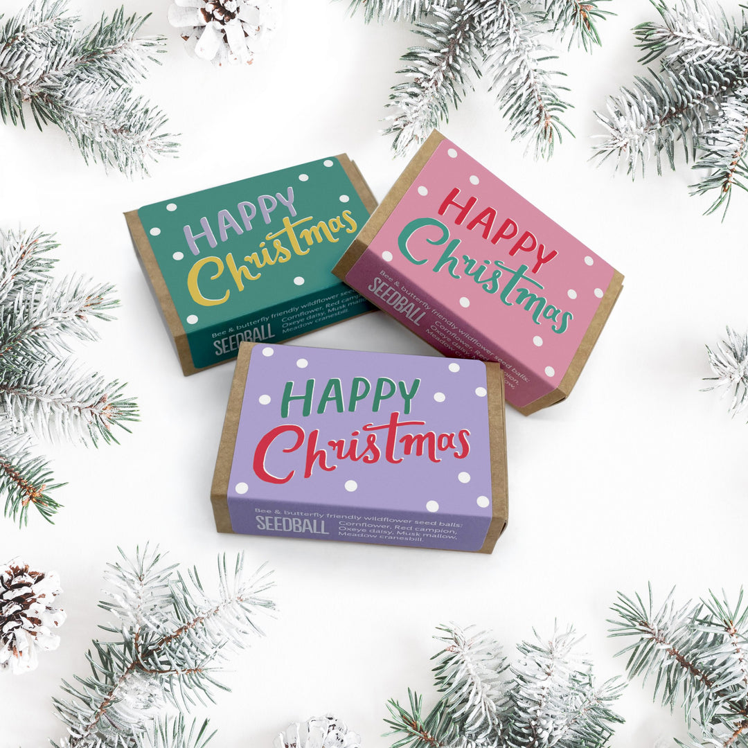 Seedball - Happy Christmas (Set of 3 Wildflower Stocking Fillers)