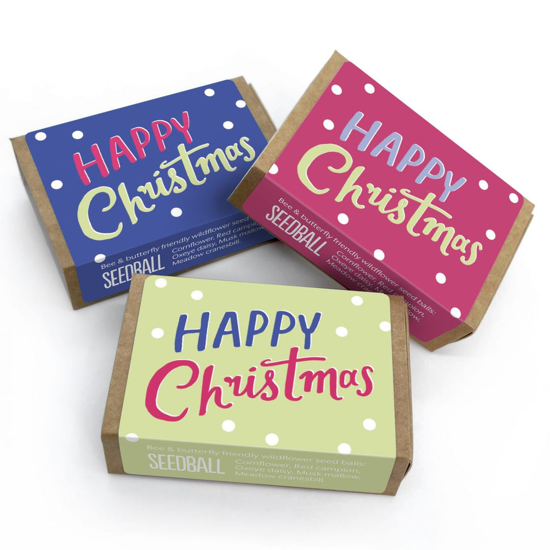 Seedball - Happy Christmas (Set of 3 Wildflower Stocking Fillers)