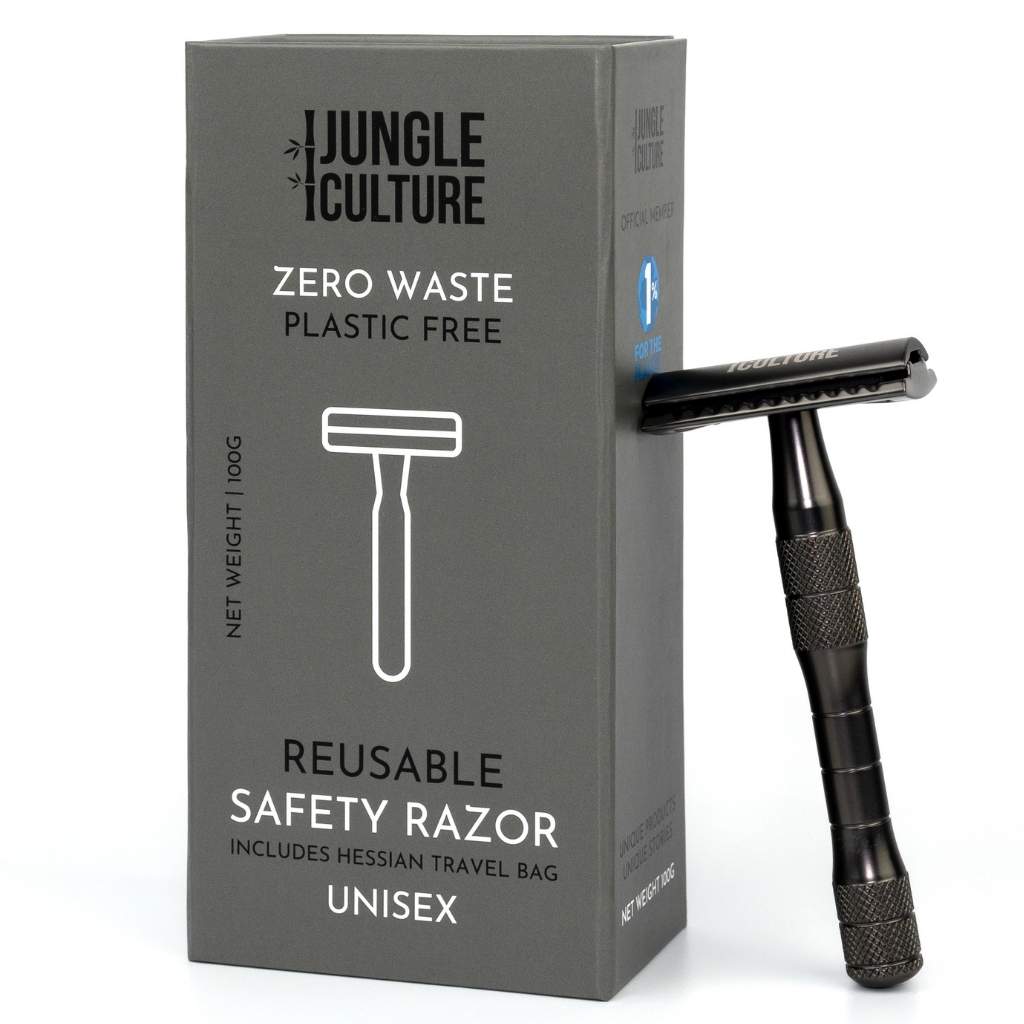 Jungle Culture - Chrome Unisex Safety Razor, Metallic Black